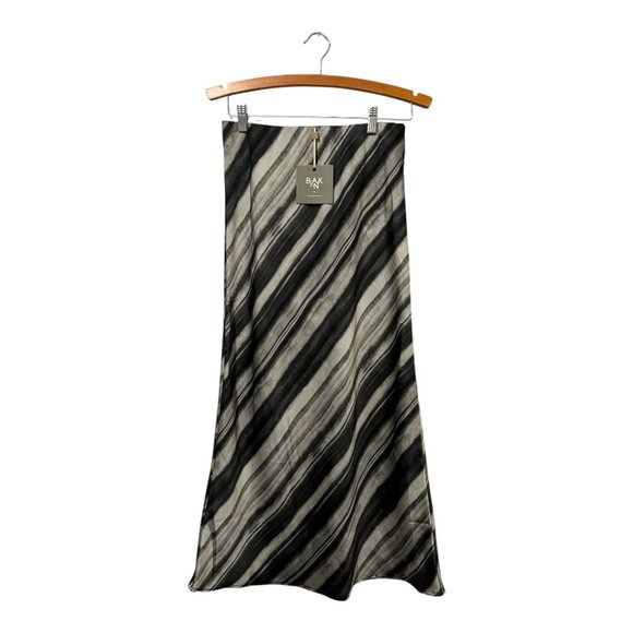 Blank Slip Skirt Satin Stripe Midi Size Small New Pull On - Picture 1 of 5